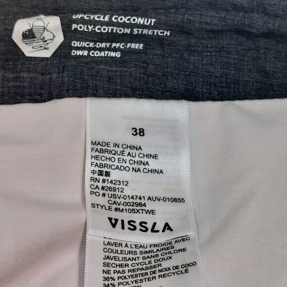 VISSLA Twentynine Mens 16.5" Board Shorts Size 38 Upcycle Coconut Phathom Palms - Picture 5 of 10